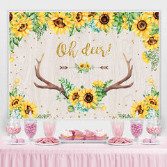 Oh Reh Sonnenblume Blumen Geweih babydusche Hintergrund