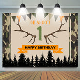 Oh Schießen Dschungel Wald Glücklich 1 Geburtstag Hintergrund