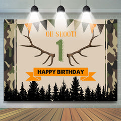 Oh Schießen Dschungel Wald Glücklich 1 Geburtstag Hintergrund