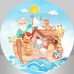 Alt Mann Mit Niedlich Tiere Runden Baby Dusche Hintergrund