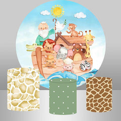 Alt Mann Mit Niedlich Tiere Runden Baby Dusche Hintergrund