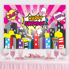 Omg Glücklich Geburtstag Karikatur Stadt Hintergrund Für Geburtstag