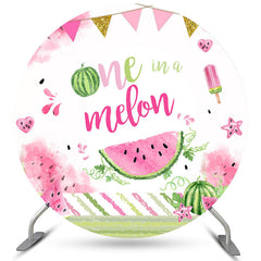 Eins In A Melone Sommer Runden Glücklich Geburtstag Hintergrund