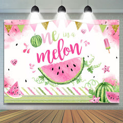Eins In A Melone Sommer Wassermelone 1 Geburtstag Hintergrund