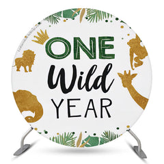 Eins Wild Jahr Safari Runden Geburtstag Party Hintergrund