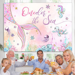 Oneder Der Meer Glücklich Geburtstag Party Hintergrund Für Mädchen