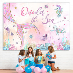 Oneder Der Meer Glücklich Geburtstag Party Hintergrund Für Mädchen