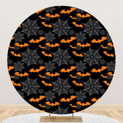 Orange Schläger Schwarz Weiß Glücklich Halloween Thema Hintergrund