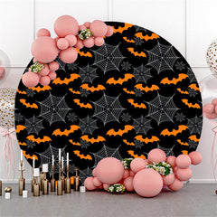 Orange Schläger Schwarz Weiß Glücklich Halloween Thema Hintergrund