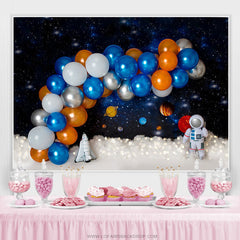 Orange Blau Ballon Galaxis Geburtstag Party Hintergrund