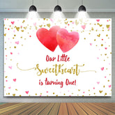 Unser Wurf Schatz Ist Drehen Eins Gold Funkeln 1 Geburtstag Hintergrund