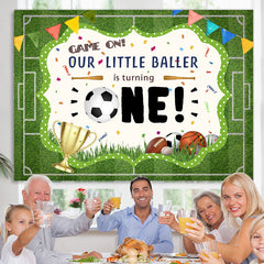 Unser Wenig Baller Ist Drehen Eins Geburtstag Hintergrund