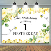 Unser Wenig Honig Ist Drehen 1 Geburtstag Party Hintergrund