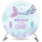 Unser Wenig Meerjungfrau Ist Drehen Eins Runden Geburtstag Hintergrund
