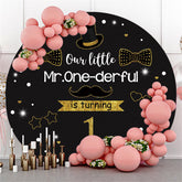 Unser Wenig Herr Ist Drehen 1 Glücklich Geburtstag Runden Hintergrund