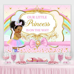 Unser Wenig Prinzessin Ist An Der Weg Baby Dusche Hintergrund