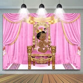 Unser Wenig Prinzessin Rosa Und Gold babydusche Hintergrund