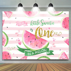 Unser Wenig Schätzchen Ist Eins Wassermelone Geburtstag Hintergrund