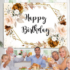 Blass Rosa Blume Gold Grenze Glücklich Geburtstag Backdorp