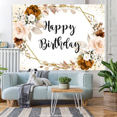Blass Rosa Blume Gold Grenze Glücklich Geburtstag Backdorp