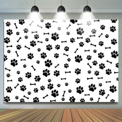 Paws And Bones weißer einfacher Happy Birthday Hintergrund