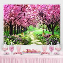 Pfirsich Blüte Und Grün Wiese Frühling Thema Hintergrund