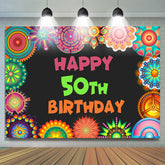 Pfau Schwanz Blume Schwarz Glücklich 50 Geburtstag Hintergrund