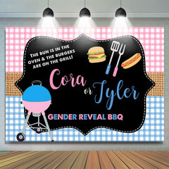 Rosa Und Blau Geschlecht Aufdecken Grill Baby Dusche Hintergrund