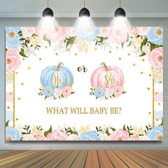 Rosa Und Blau Zuhälter Blumen babydusche Hintergrund