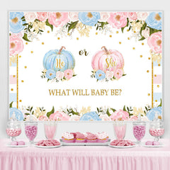Rosa Und Blau Zuhälter Blumen babydusche Hintergrund