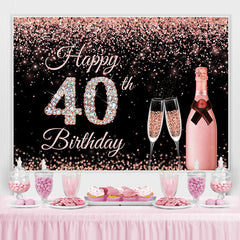 Rosa Und Funkeln Glücklich 40 Geburtstag Hintergrund Für Frau