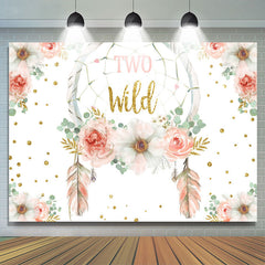Rosa Und Gold Funkeln Blumen Zwei Wild Geburtstag Hintergrund