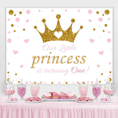 Rosa Und Golden Krone Glücklich 1 Geburtstag für Prinzessin