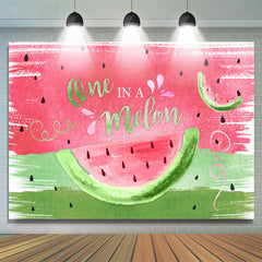 Rosa Und Grün Eins In A Melone Glücklich Geburtstag Hintergrund
