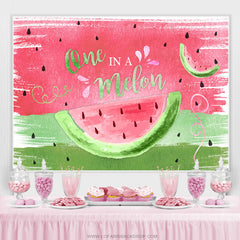 Rosa Und Grün Eins In A Melone Glücklich Geburtstag Hintergrund