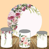 Rosa Und Lila Blumen Runden Geburtstag Hintergrund Bausatz