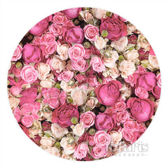 Rosa Und Rot Blumen Wand Glücklich Geburtstag Kreis Hintergrund