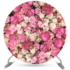 Rosa Und Rot Blumen Wand Glücklich Geburtstag Kreis Hintergrund
