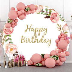 Rosa Und Rot Blume Glücklich Geburtstag Kreis Hintergrund