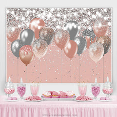 Rosa Und Silber Bokeh Funkeln Luftballons Geburtstag Hintergrund