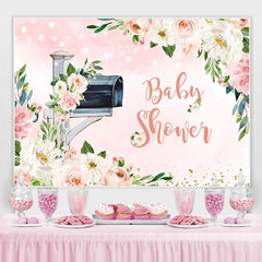 Rosa Und Weiss Blumen Briefkasten babydusche Hintergrund