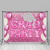 Rosa Luftballons Und Silber Diamanten Grad Party Hintergrund