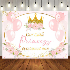 Rosa Ballon Blumenprinzessin Hintergrund für den 1. Geburtstag