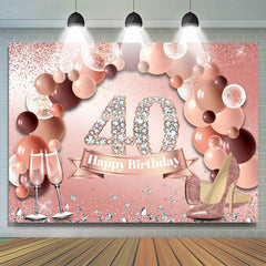 Rosa Luftballons Und Funkeln Absätze 40 Geburtstag Hintergrund