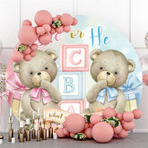 Rosa Blau Grau Tragen Themenorientiert Kreis Baby Dusche Hintergrund