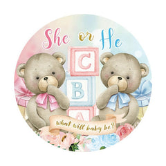 Rosa Blau Grau Tragen Themenorientiert Kreis Baby Dusche Hintergrund