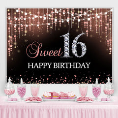 Rosa Bokeh Und Diamant Funkeln 16 Geburtstag Hintergrund