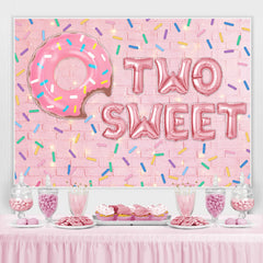 Rosa Ziegel Und Krapfen 2 Süss Geburtstag Party Hintergrund