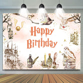 Rosa Kerze Eagles Castle Happy Birthday Hintergrund