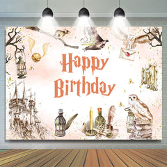 Rosa Kerze Eagles Castle Happy Birthday Hintergrund